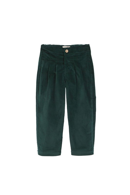 Pantalón pinzas velvet Verde bebé