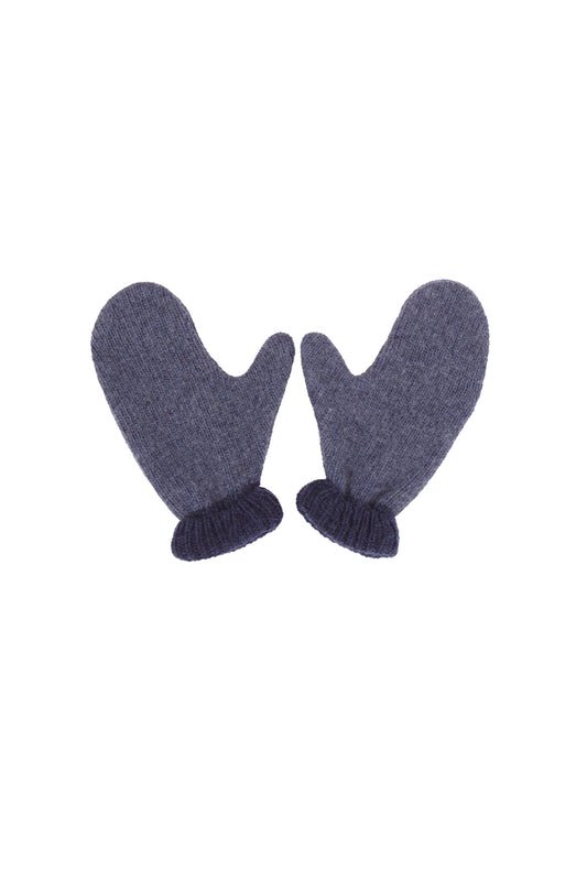 Blue knit mittens boy