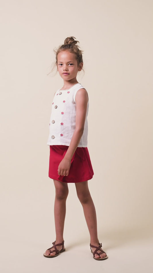 Linen embroidered top girl