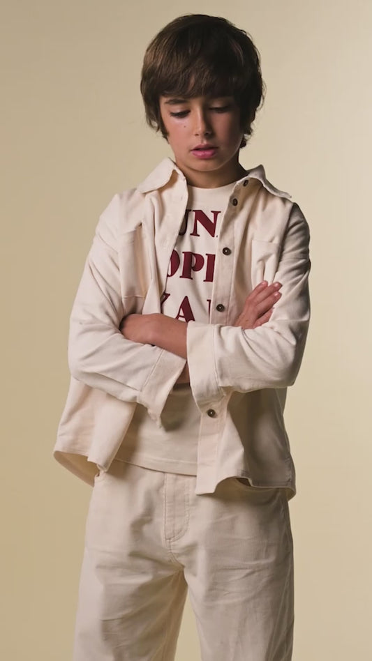 Ivory corduroy shirt boy